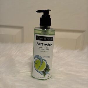 Clean Botanica Green Tea Collagen Face Wash Soothing NEW 8oz PC